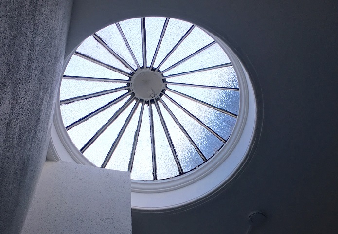 A skylight on the first-floor landing in the style of Sir John Soane