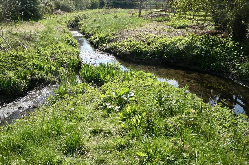 The Stanburn joins a second stream on the southern Marsh to continue its journey as the Edgware Brook