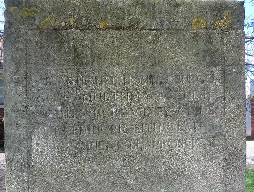 Part of the Latin inscription around the base of the monument.